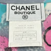 シャネル CHANEL 総柄クロップドシャツ P07536 ブルー シルク レディース 半袖シャツ
