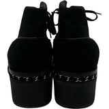 シャネル CHANEL チェーン装飾ツイードアンクルブーツ G32199 ブラック ツイード レディース ブーツ