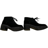 シャネル CHANEL チェーン装飾ツイードアンクルブーツ G32199 ブラック ツイード レディース ブーツ