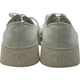 シャネル CHANEL プラットフォームローカットスニーカー G45560 ホワイト レザー レディース スニーカー