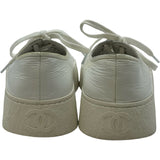 シャネル CHANEL プラットフォームローカットスニーカー G45560 ホワイト レザー レディース スニーカー