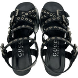 グッチ GUCCI ウェッジソールサンダル シルバー レザー レディース サンダル