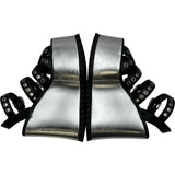 グッチ GUCCI ウェッジソールサンダル シルバー レザー レディース サンダル