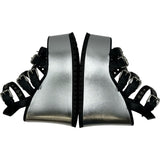 グッチ GUCCI ウェッジソールサンダル シルバー レザー レディース サンダル