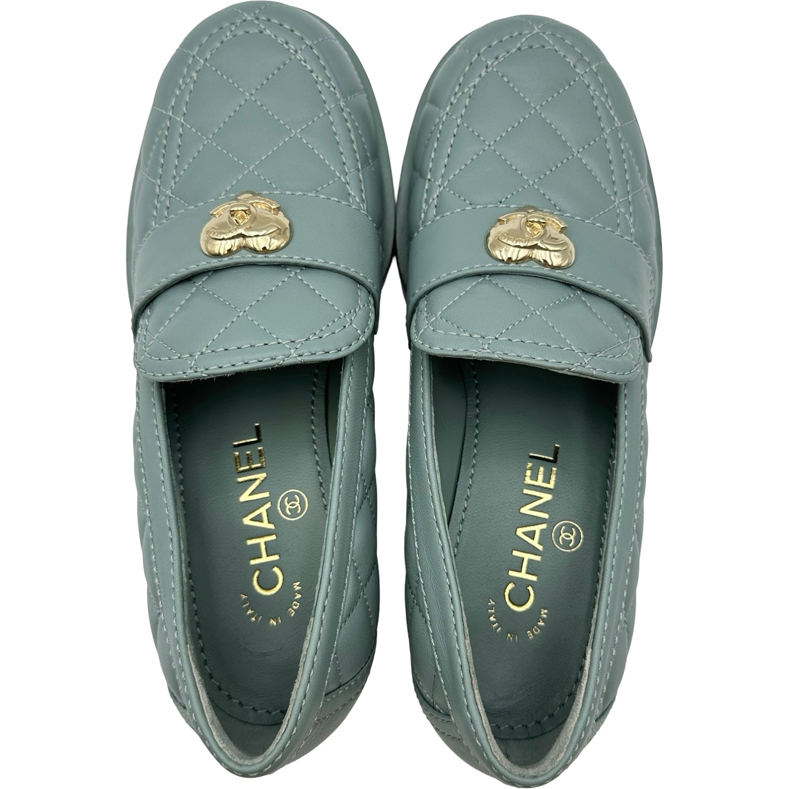 シャネルローファー シャネル CHANEL マトラッセキルティングレザーローファー G39697