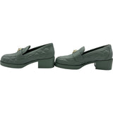 シャネル CHANEL マトラッセキルティングレザーローファー G39697 ブルー レザー レディース ローファー