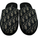 クリスチャン・ディオール Christian Dior オブリークジャガード ミュール グレー コットン レディース サンダル