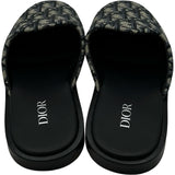 クリスチャン・ディオール Christian Dior オブリークジャガード ミュール グレー コットン レディース サンダル