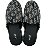 クリスチャン・ディオール Christian Dior オブリークジャガード ミュール グレー コットン レディース サンダル