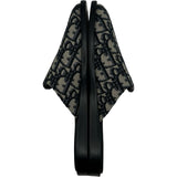 クリスチャン・ディオール Christian Dior オブリークジャガード ミュール グレー コットン レディース サンダル