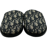 クリスチャン・ディオール Christian Dior オブリークジャガード ミュール グレー コットン レディース サンダル