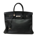 エルメス HERMES バーキン40 □F刻 ブラック シルバー金具 ブッフルスキッパー ユニセックス ハンドバッグ