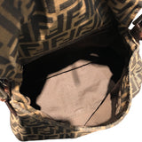フェンディ FENDI ズッカマンマ　セミショルダーﾊバッグ ブラウン・シルバー金具 ナイロンキャンバス レディース ショルダーバッグ