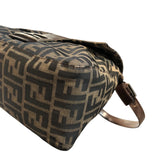 フェンディ FENDI ズッカマンマ　セミショルダーﾊバッグ ブラウン・シルバー金具 ナイロンキャンバス レディース ショルダーバッグ