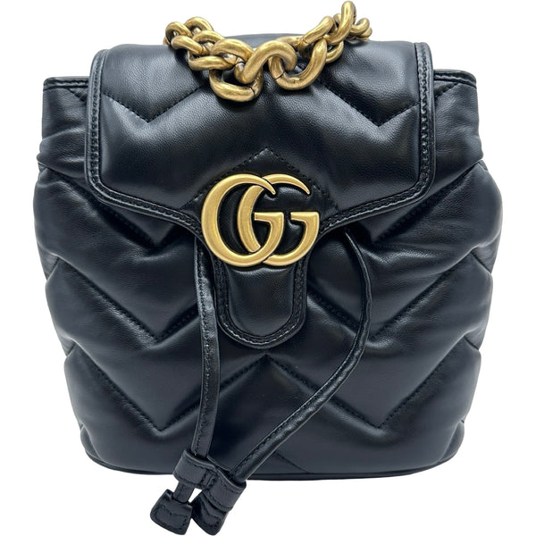 GUCCI GGマーモント メンズ リュック週末限定値下げ グッチ GUCCI GGマーモント リュック 777253 ブラック キルティング