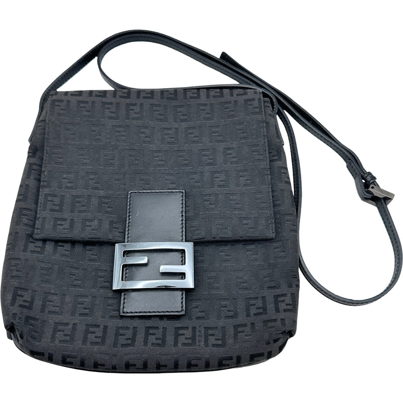 フェンディ FENDI ズッキーノ柄 ショルダー 8BT075 ブラック シルバー