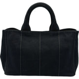 プラダ PRADA カナパMM 2WAYバッグ ブラック ゴールド金具 キャンバス レディース ハンドバッグ