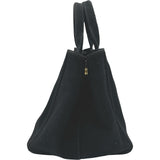 プラダ PRADA カナパMM 2WAYバッグ ブラック ゴールド金具 キャンバス レディース ハンドバッグ