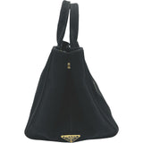 プラダ PRADA カナパMM 2WAYバッグ ブラック ゴールド金具 キャンバス レディース ハンドバッグ