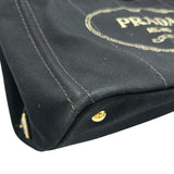 プラダ PRADA カナパMM 2WAYバッグ ブラック ゴールド金具 キャンバス レディース ハンドバッグ