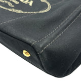 プラダ PRADA カナパMM 2WAYバッグ ブラック ゴールド金具 キャンバス レディース ハンドバッグ