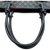 シャネル CHANEL カンボンライン トート ラージ A25169 12番台 ブラック シルバー金具 ラム/エナメル レディース トートバッグ