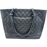 シャネル CHANEL カンボンライン トート ラージ A25169 12番台 ブラック シルバー金具 ラム/エナメル レディース トートバッグ