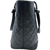 シャネル CHANEL カンボンライン トート ラージ A25169 12番台 ブラック シルバー金具 ラム/エナメル レディース トートバッグ