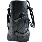 シャネル CHANEL カンボンライン トート ラージ A25169 12番台 ブラック シルバー金具 ラム/エナメル レディース トートバッグ