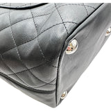 シャネル CHANEL カンボンライン トート ラージ A25169 12番台 ブラック シルバー金具 ラム/エナメル レディース トートバッグ