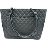 シャネル CHANEL カンボンライン トート ラージ A25169 14番台 ブラック ラム/エナメル レディース トートバッグ