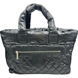 シャネル CHANEL コココクーントートGM A47107 18番台 ブラック シルバー金具 ナイロン レディース トートバッグ