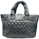シャネル CHANEL コココクーントートGM A47107 18番台 ブラック シルバー金具 ナイロン レディース トートバッグ