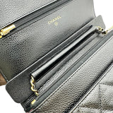 シャネル CHANEL マトラッセ チェーンウォレット AP0250 29番台 ブラック ゴールド金具 キャビア レディース ショルダーバッグ