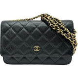 シャネル CHANEL マトラッセ チェーンウォレット AP0250 29番台 ブラック ゴールド金具 キャビア レディース ショルダーバッグ
