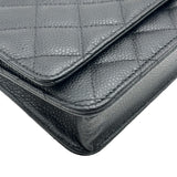 シャネル CHANEL マトラッセチェーンウォレット AP0250 28番台 ブラック ゴールド金具 キャビア レディース ショルダーバッグ