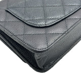 シャネル CHANEL マトラッセチェーンウォレット AP0250 28番台 ブラック ゴールド金具 キャビア レディース ショルダーバッグ