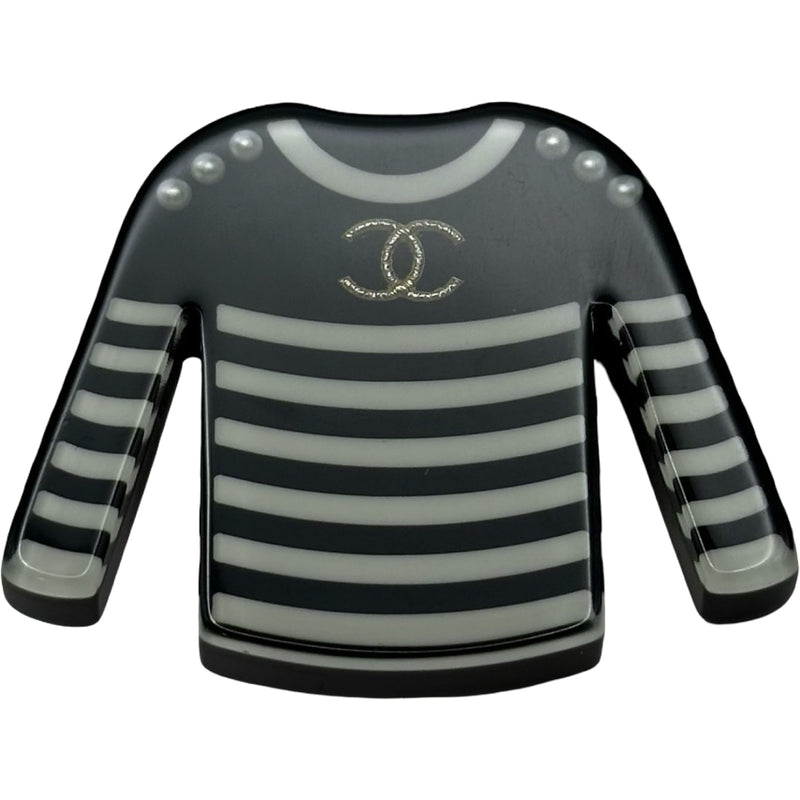 シャネル CHANEL ボーダーガーメントモチーフ ブローチ ブラック シャネル CHANEL ボーダーガーメントモチーフ ブローチ ブラック