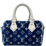 ルイ・ヴィトン LOUIS VUITTON スピーディ・バンドリエール20 M20751 ブルー/ホワイト モノグラム・ジャガード ベルベット レディース ハンドバッグ