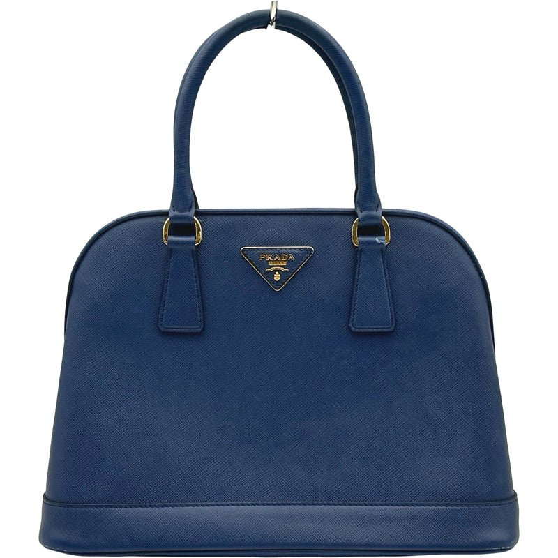 プラダ　ネイビー トートバッグ シンプル プラダ PRADA サフィアーノトートバッグ ネイビー サフィアーノレザー