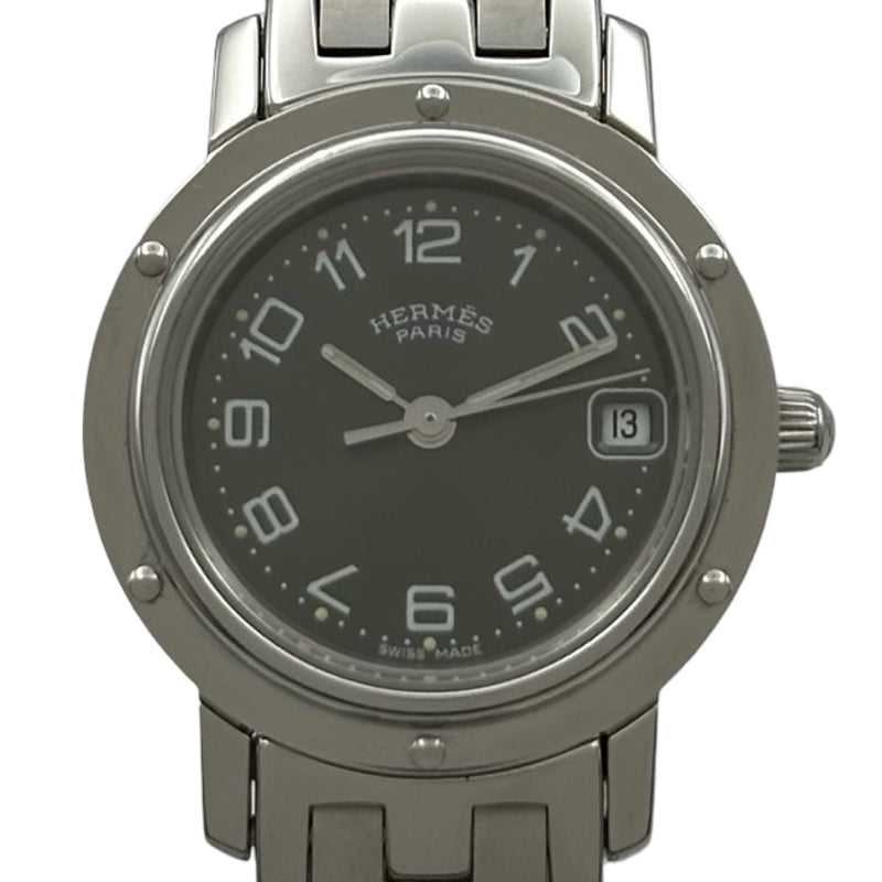 【クリッパー】HERMES エルメス 時計 CL4.210 ブラック ☆極美品☆ エルメス HERMES クリッパー CL4.210 ブラック ステンレススチール