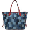 ルイ・ヴィトン LOUIS VUITTON ネヴァーフルMM M44981 ブルー スクエアパッチワーク レディース トートバッグ
