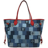 ルイ・ヴィトン LOUIS VUITTON ネヴァーフルMM M44981 ブルー スクエアパッチワーク レディース トートバッグ