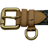 ルイ・ヴィトン LOUIS VUITTON サンチェールベルト 80cm M6921W ブルー デニム レディース ベルト