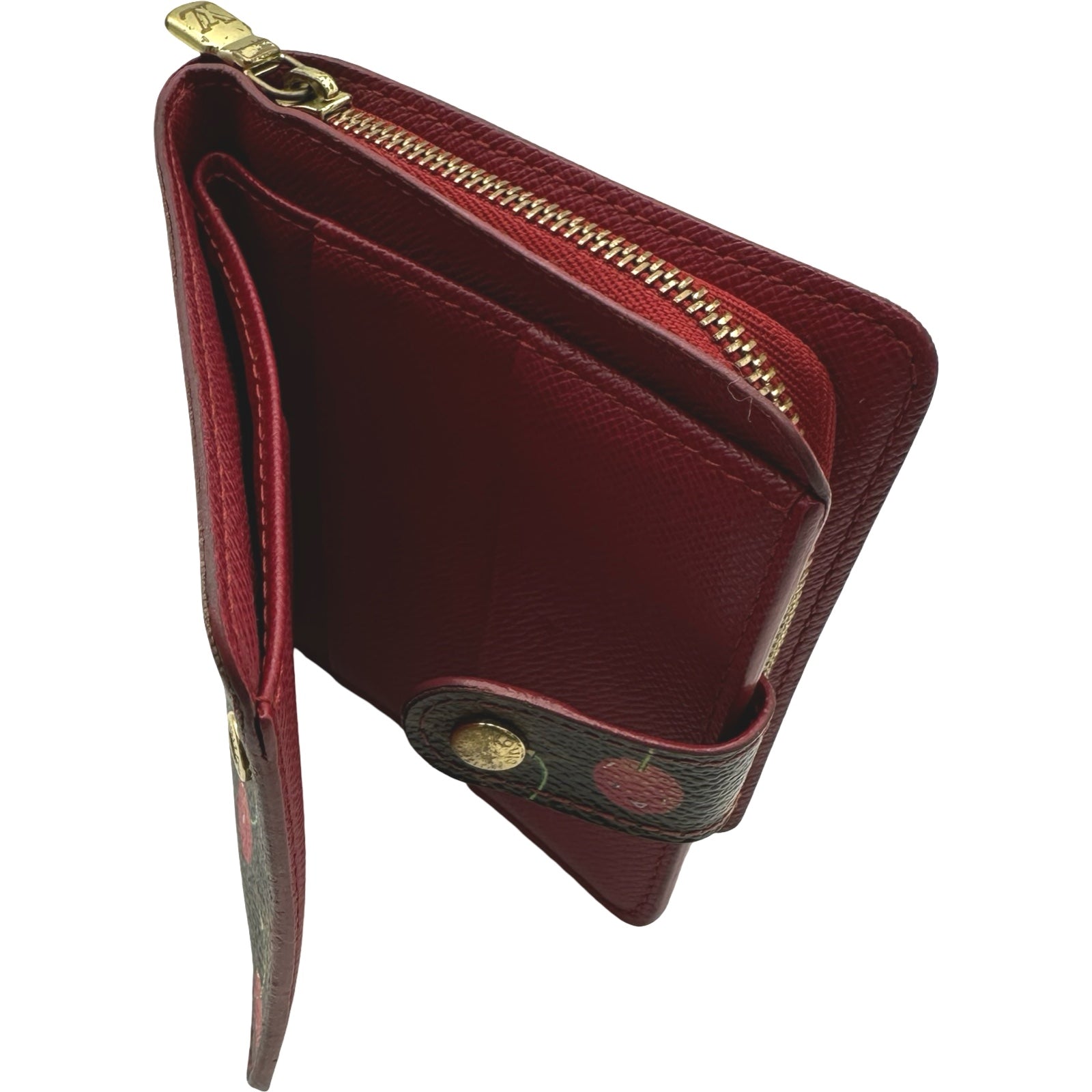 ルイ・ヴィトン LOUIS VUITTON コンパクトジップ M95005 ブラウン モノグラム/チェリー レディース 二つ折り財布 ルイ・ヴィトン LOUIS VUITTON コンパクトジップ M95005 ブラウン