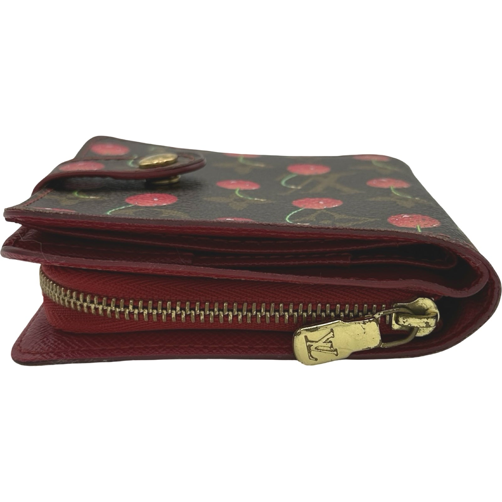 ルイ・ヴィトン LOUIS VUITTON コンパクトジップ M95005 ブラウン モノグラム/チェリー レディース 二つ折り財布 ルイ・ヴィトン LOUIS VUITTON コンパクトジップ M95005 ブラウン