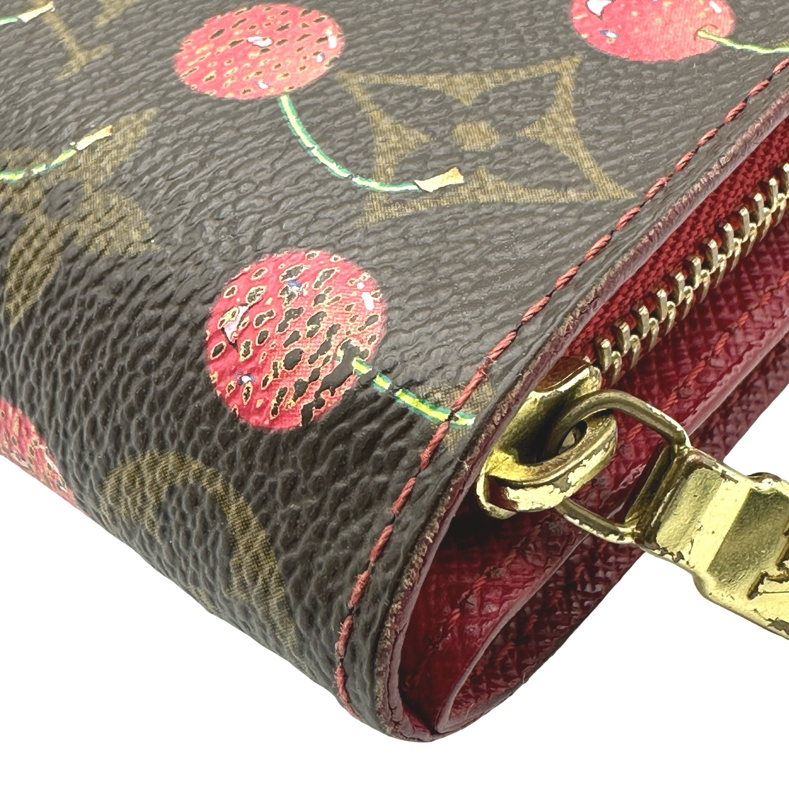 ルイ・ヴィトン LOUIS VUITTON コンパクトジップ M95005 ブラウン モノグラム/チェリー レディース 二つ折り財布 ルイ・ヴィトン LOUIS VUITTON コンパクトジップ M95005 ブラウン