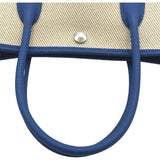 エルメス HERMES ガーデンパーティTPM Z刻 ブルー シルバー金具 トワル レディース ハンドバッグ