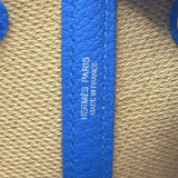 エルメス HERMES ガーデンパーティTPM Z刻 ブルー シルバー金具 トワル レディース ハンドバッグ