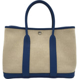 エルメス HERMES ガーデンパーティTPM Z刻 ブルー シルバー金具 トワル レディース ハンドバッグ